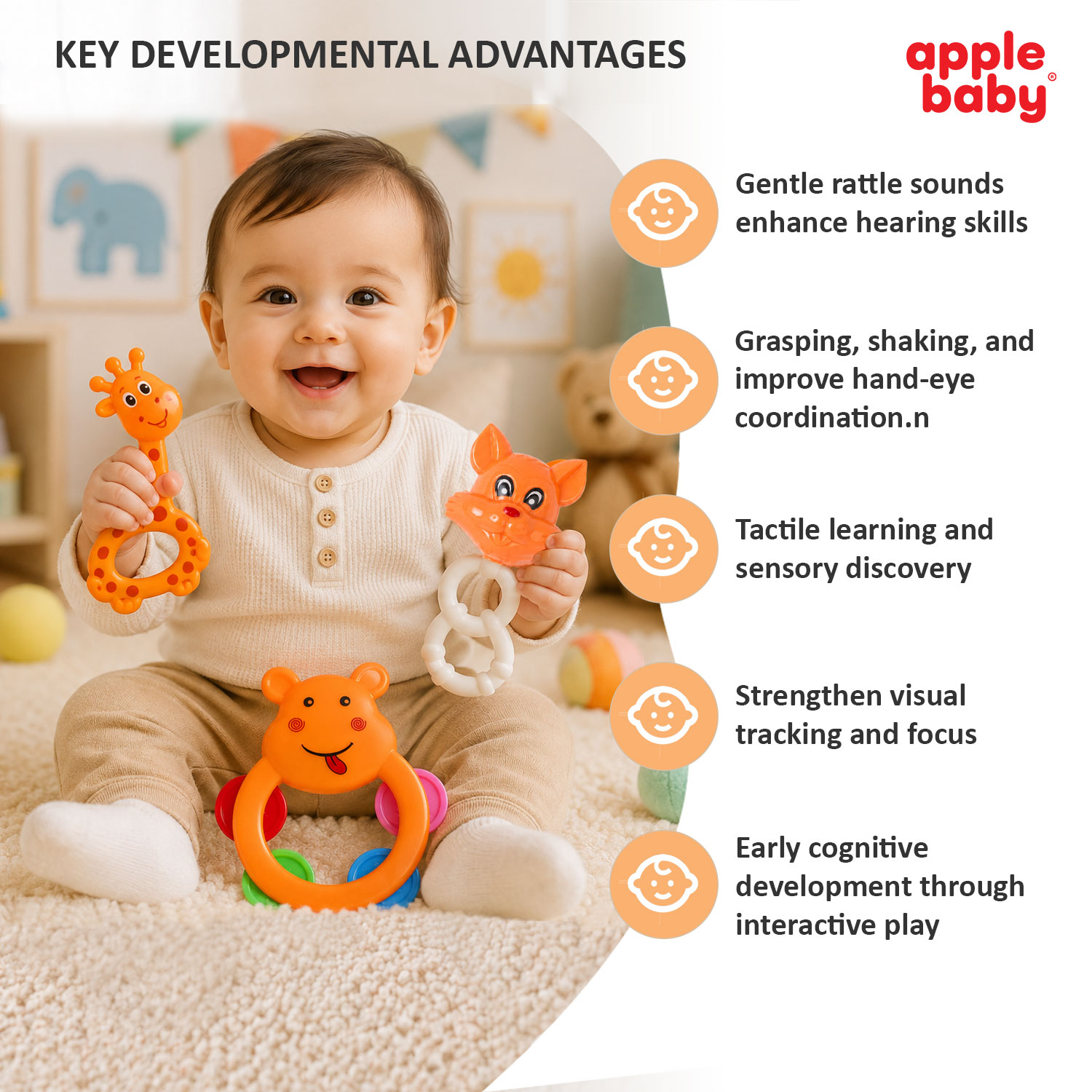 Baby Rattles 3PCS Set benefits