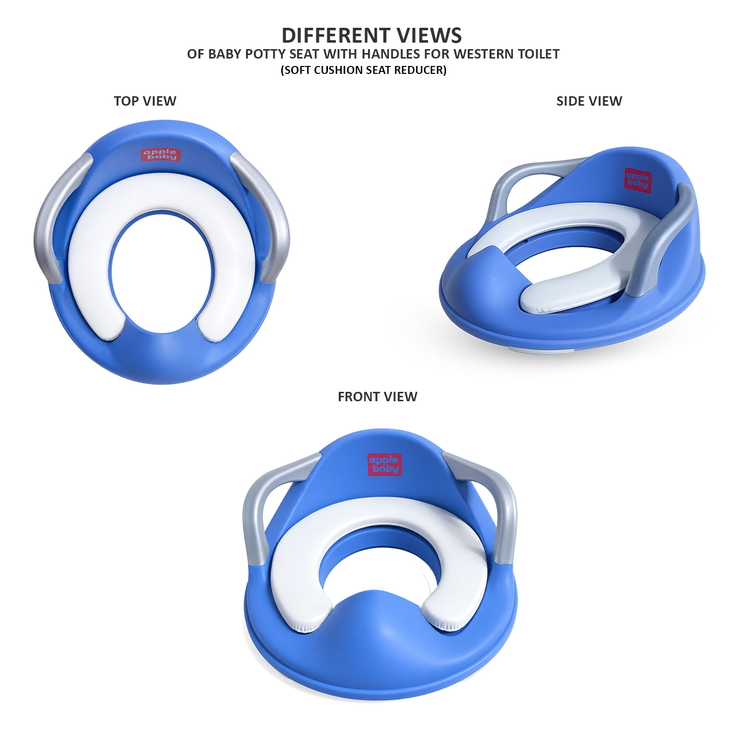 Baby Potty Training Seat with Handles Blue views