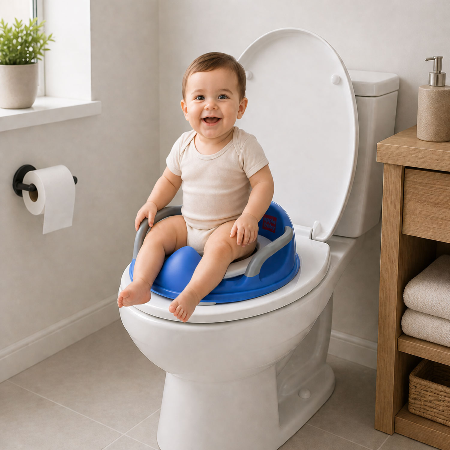 Baby Potty Training Seat with Handles with baby blue